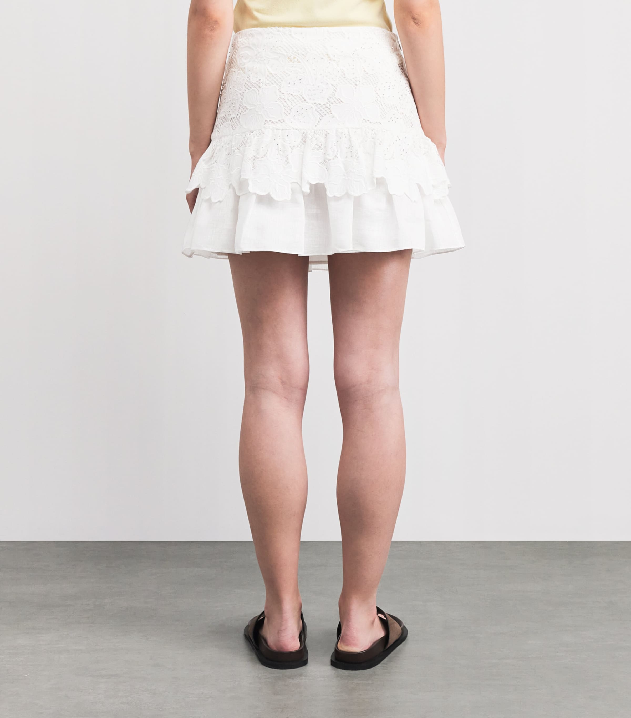 Sandro Paris Womens Guipure Lace Mini Skirt White Image 5