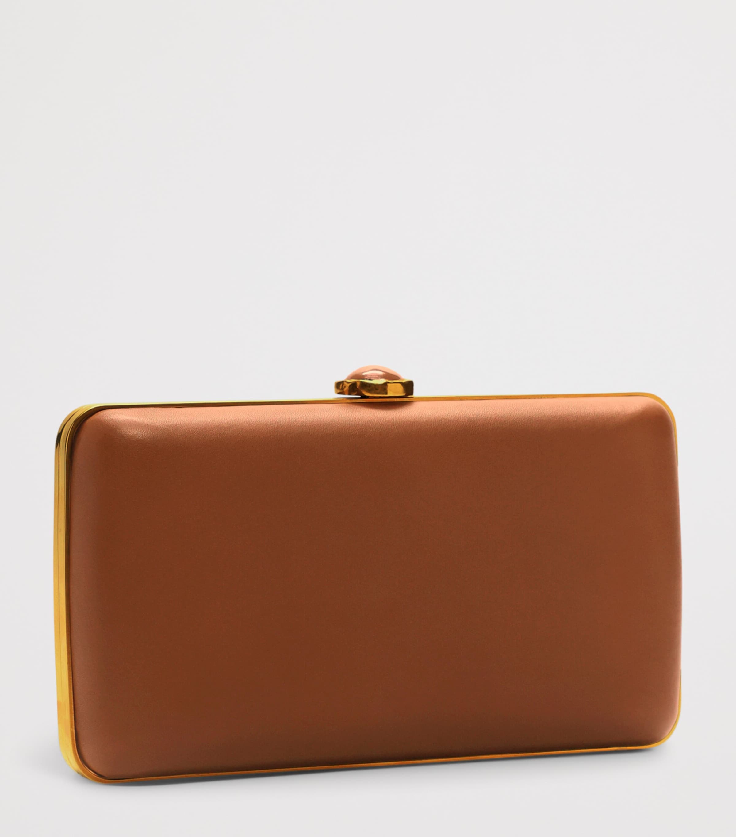 Schiaparelli Calfskin Embellished Hand In Hand Clutch Bag Taupe Image 3