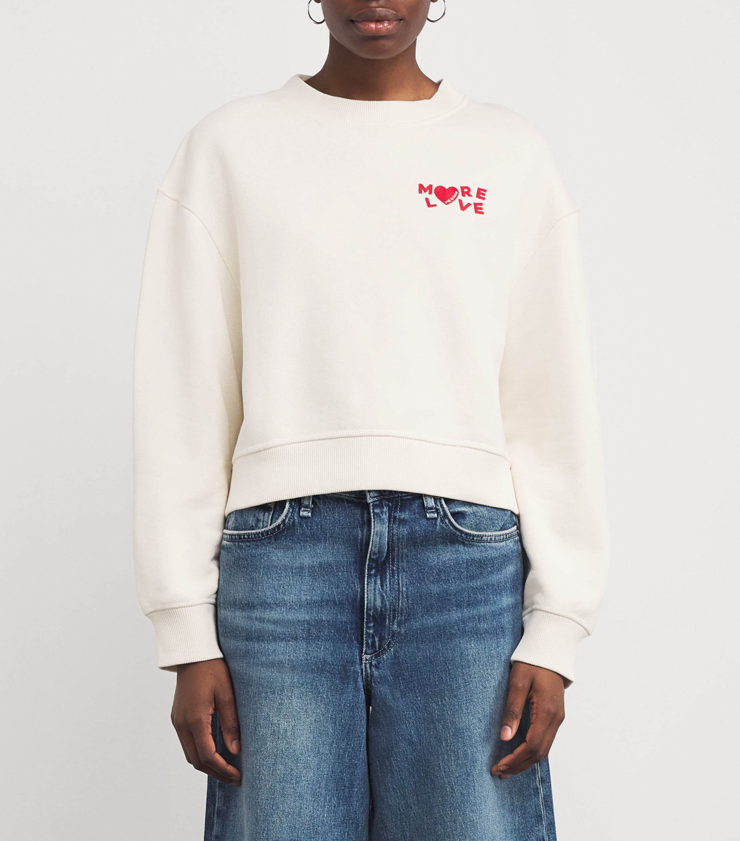 Embroidered More Love Sweatshirt IVORY Image 3