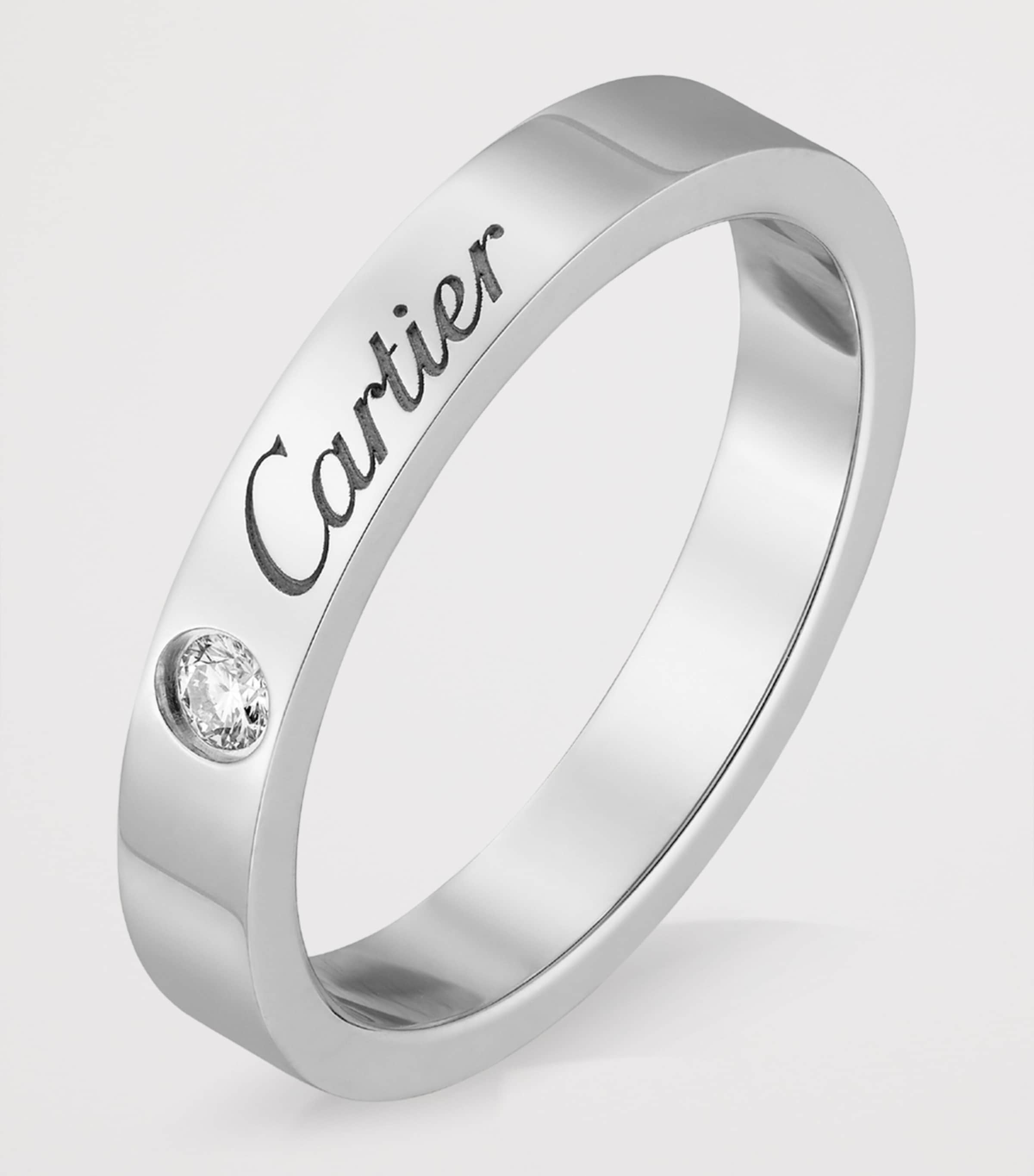 Cartier Platinum and Diamond C de Cartier Wedding Ring Image 6
