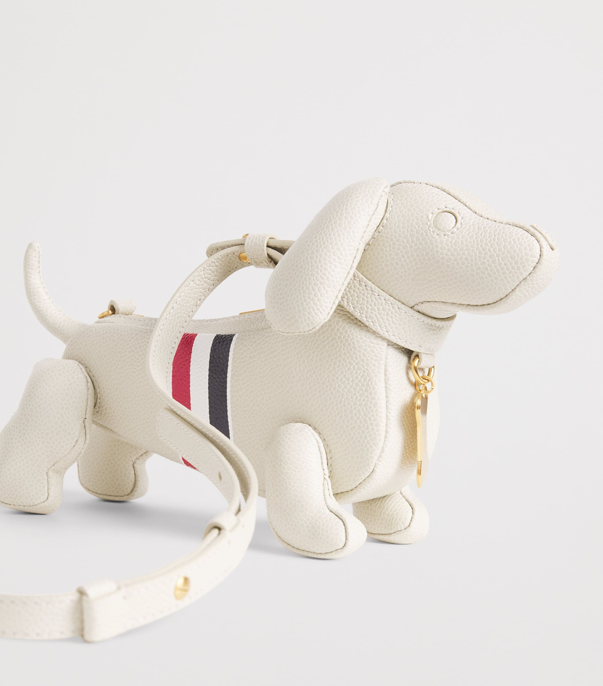 Thom Browne Beige Mini Leather Hector Cross-Body Bag | Harrods UK
