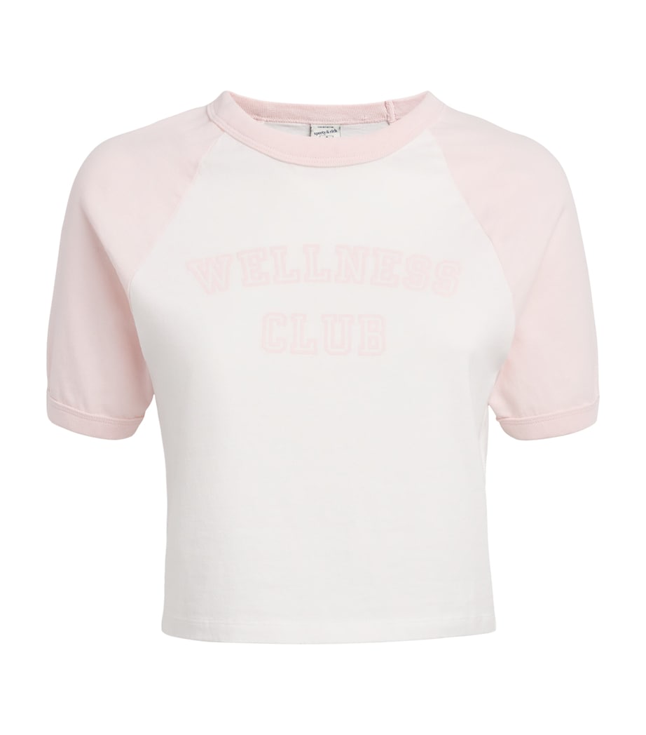 Wellness Club Cropped T-Shirt WHITE/PINK DOLPHIN Image 1