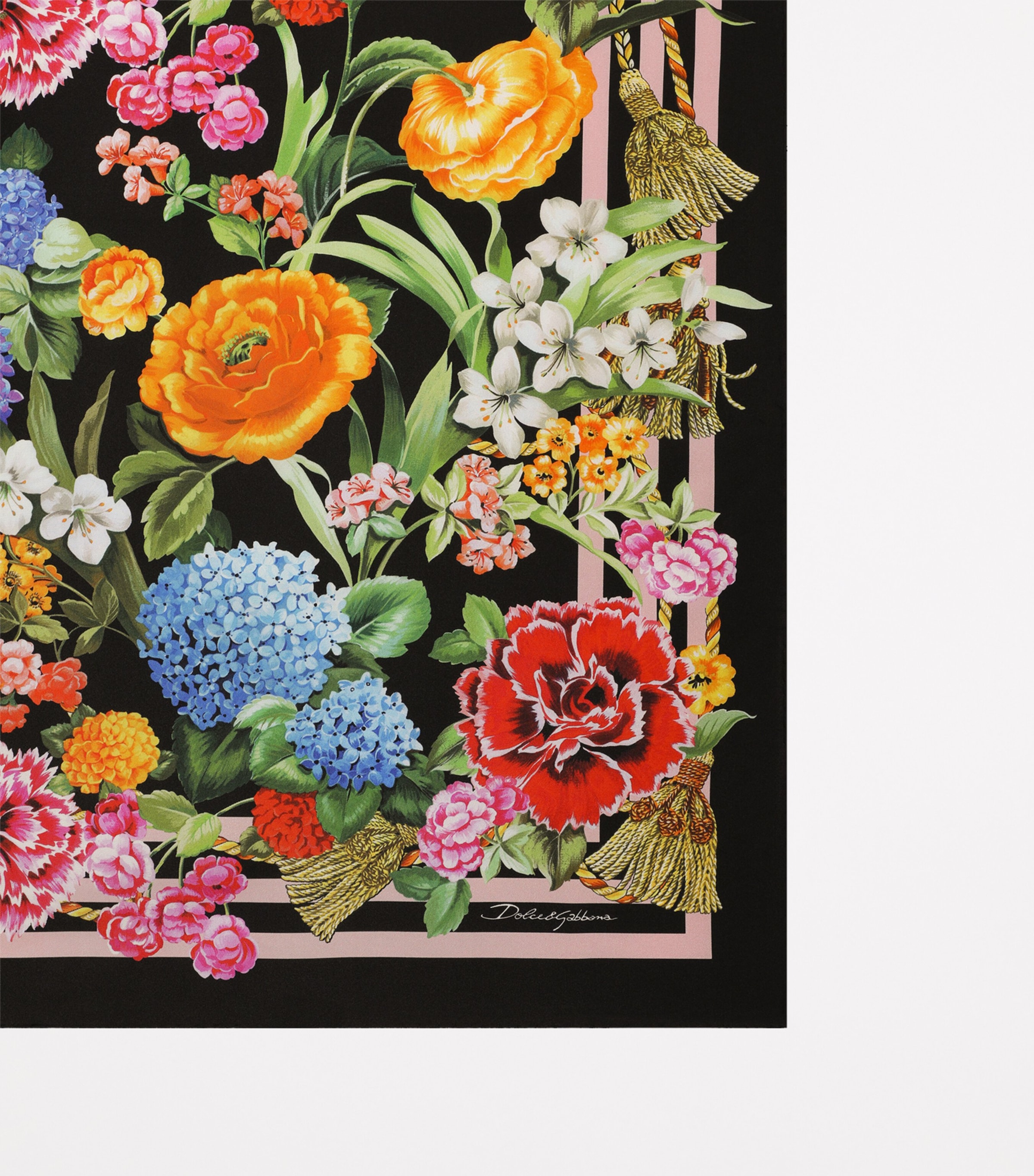 Silk Floral Scarf H45KU-MIX FIORI/NERO Image 2