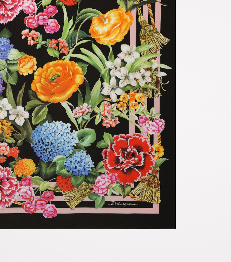 Silk Floral Scarf H45KU-MIX FIORI/NERO Image 2