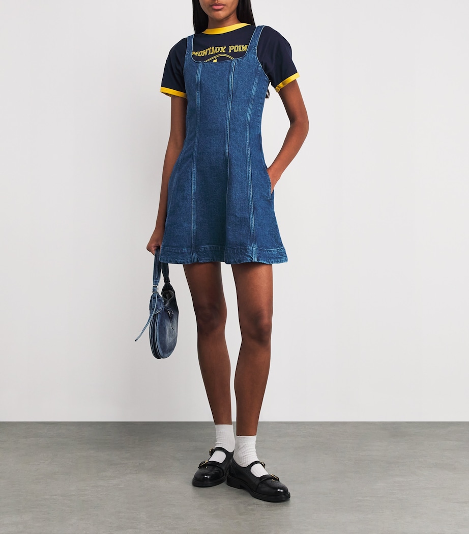 Denim Flared Mini Dress DENIM BLUE Image 2