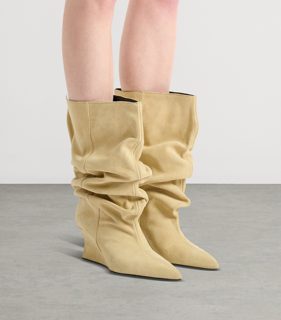 Suede Wedge Ankle Boots 60 8BW 8BW BEIGE Image 2