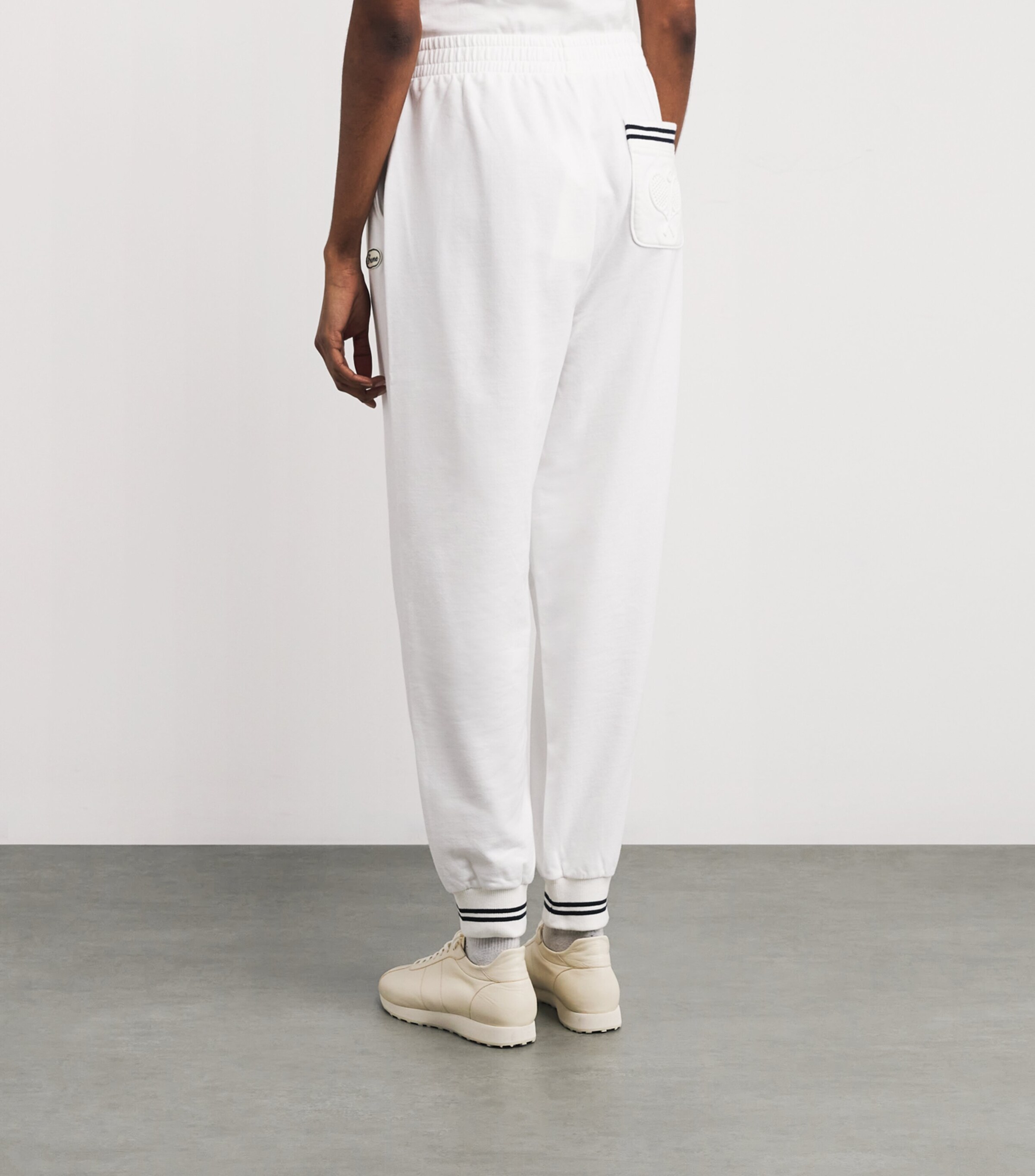 Stretch-Cotton Tennis Sweatpants WHITE Image 4
