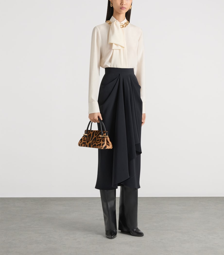 Mini Calfskin Pinch Top-Handle Bag BLACK/BEIGE Image 2