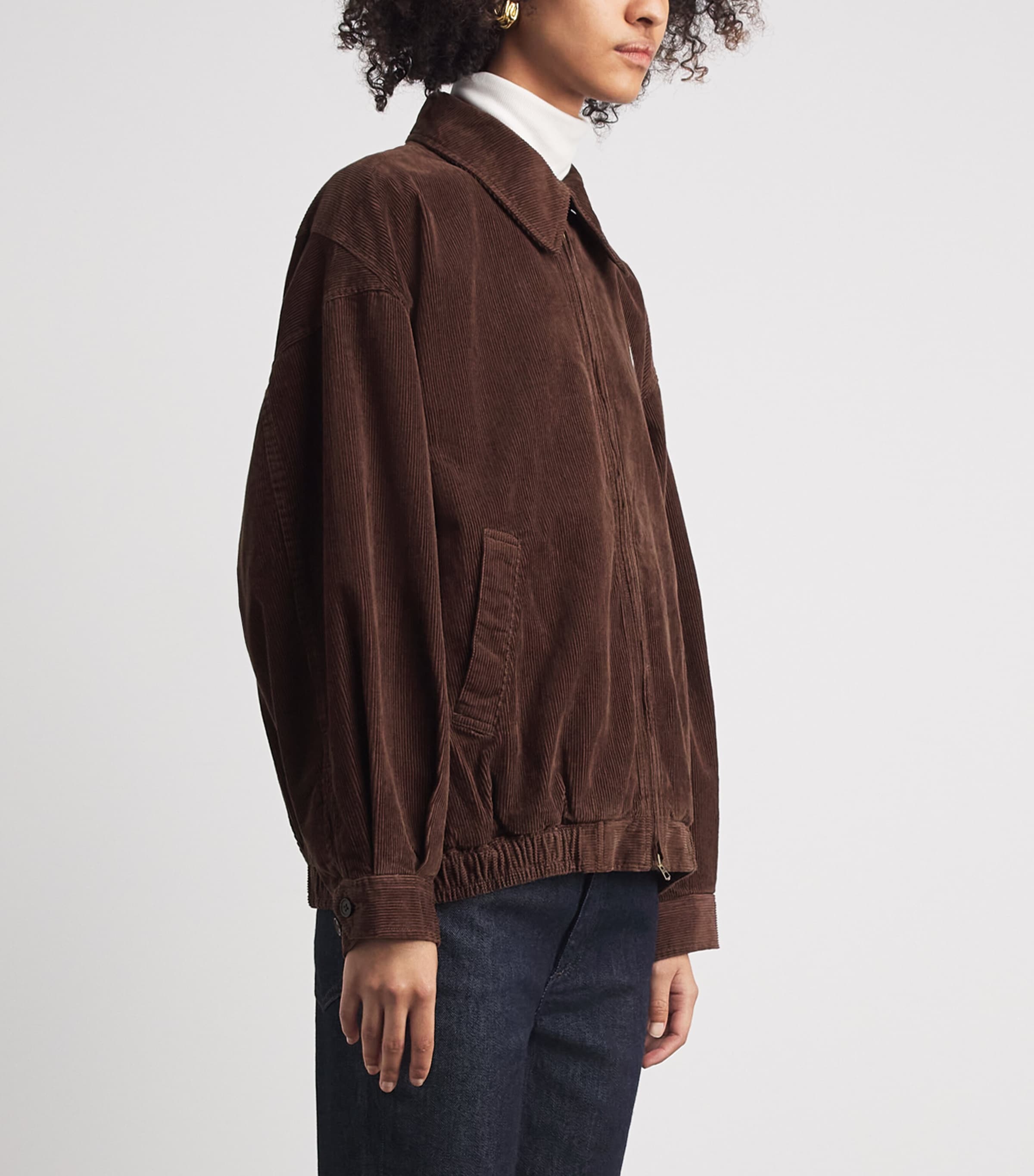Polo Ralph Lauren Womens Corduroy Bomber Jacket Brown Image 4