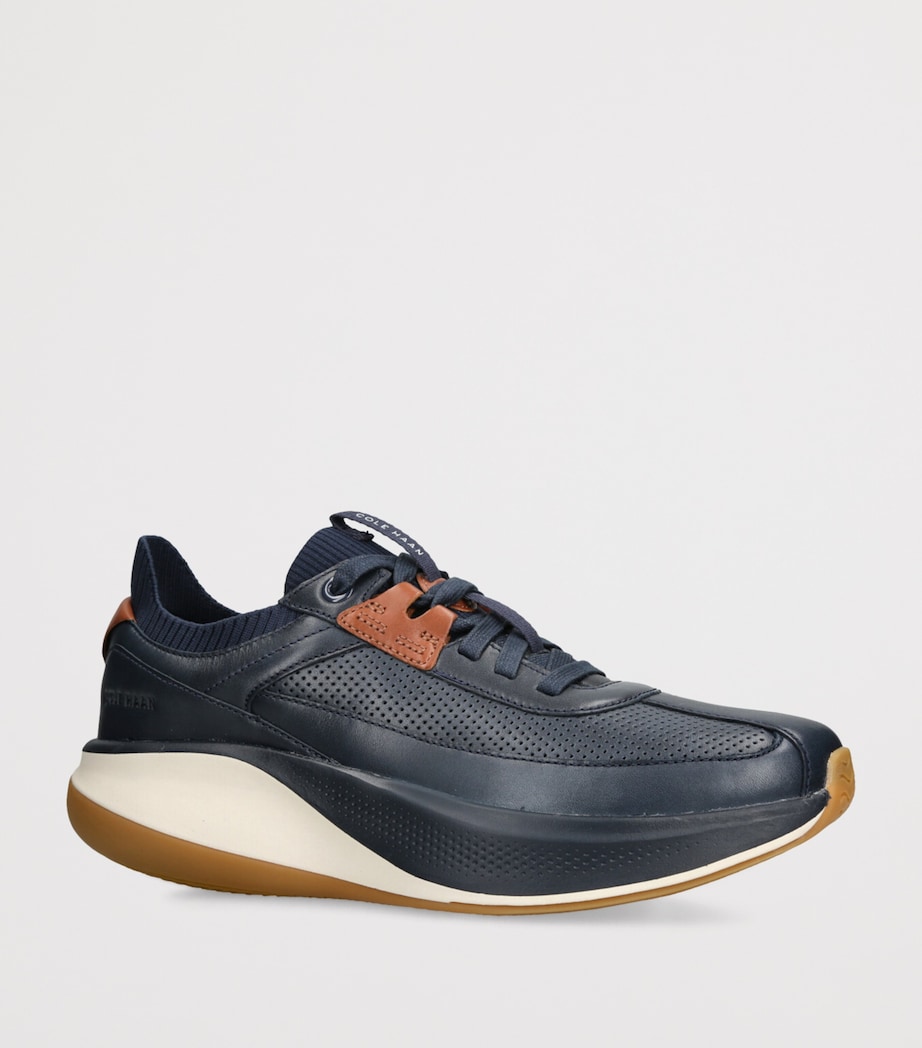 Leather GrandPrø All-Day Runner Sneakers NAVY Image 3