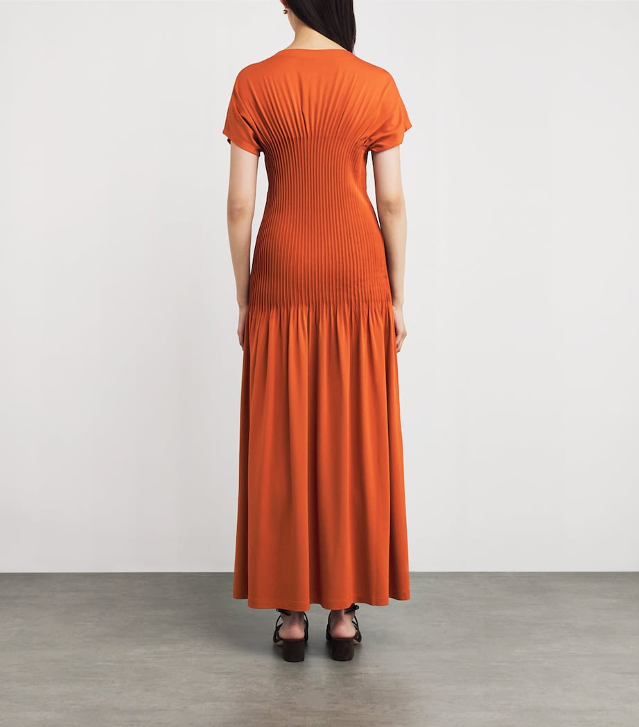 Pleated Maxi Dress 161 TERRACOTTA Image 3