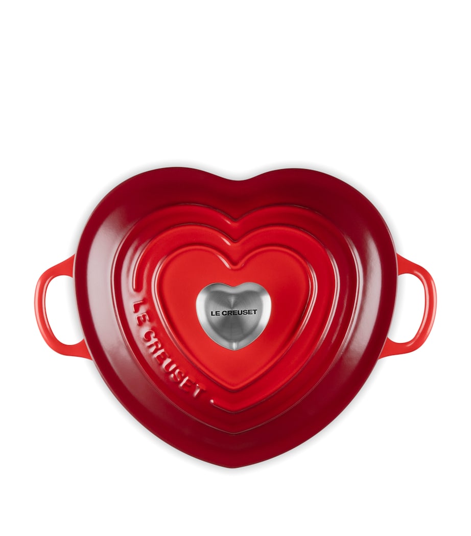 Cast Iron Heart Shallow Casserole Dish (20cm) CERISE Image 3
