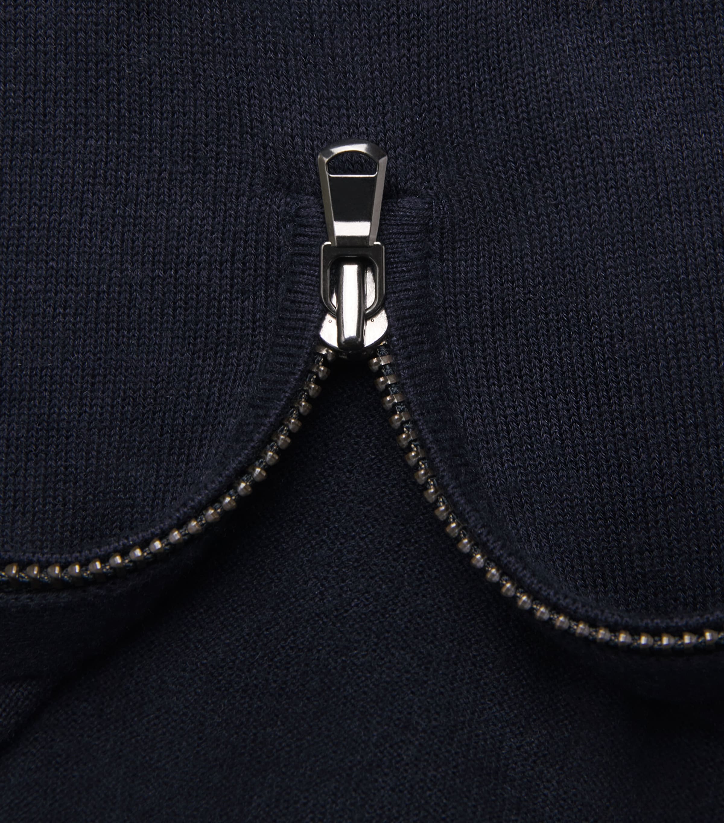 Sunspel Mens Sea Island Cashmere Half-Zip Sweater Midnight Navy Image 6