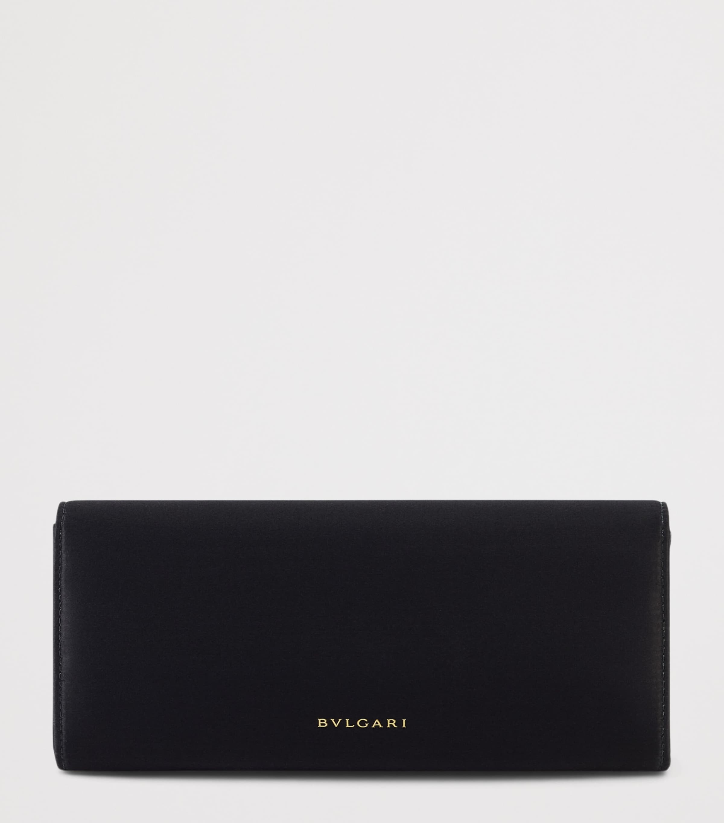 Bvlgari Satin Embellished Tubogas Evening Clutch Bag Black Image 4