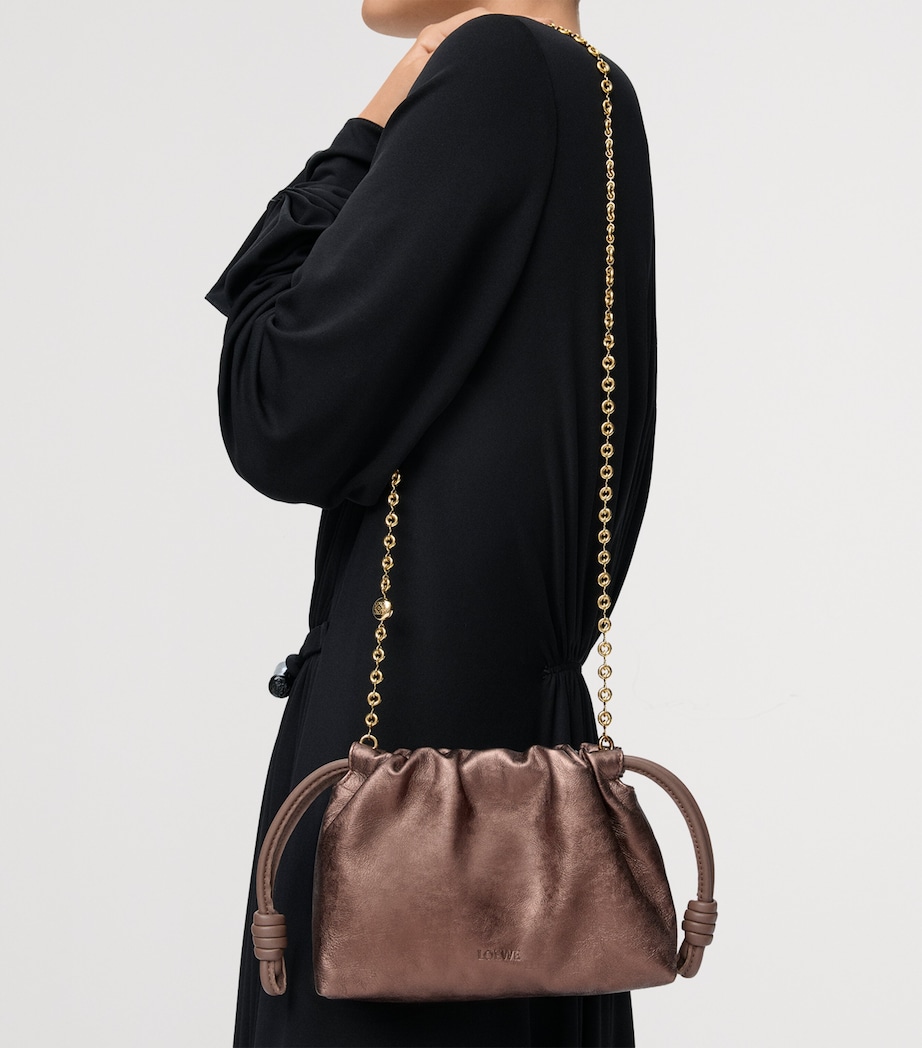 Mini Moiré Print Flamenco Purse BRONZE Image 9