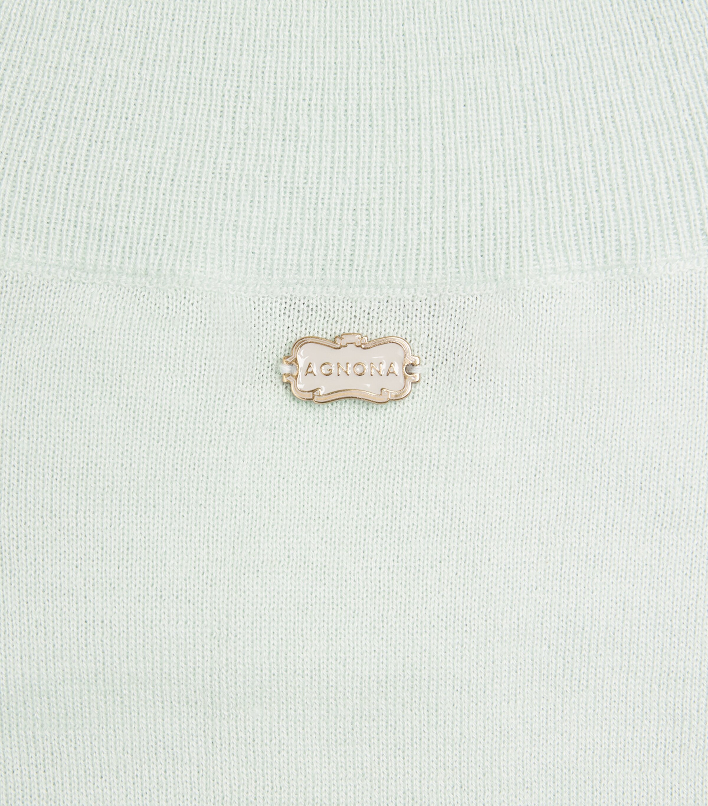 Agnona Womens Cashmere Short-Sleeve Sweater Light Green Image 5
