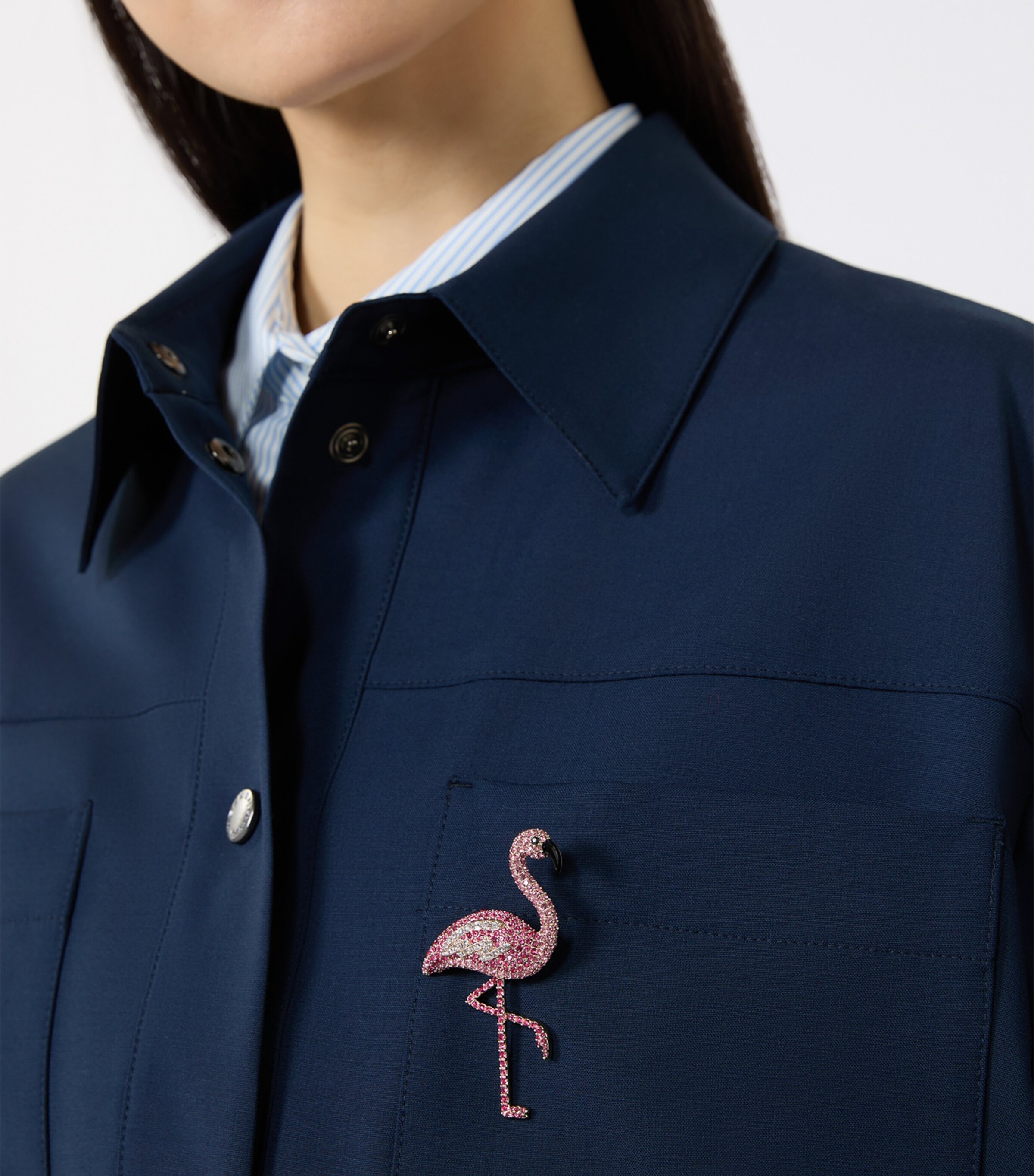 Weekend Max Mara Embellished Flamingo Brooch Antique Rose Image 2