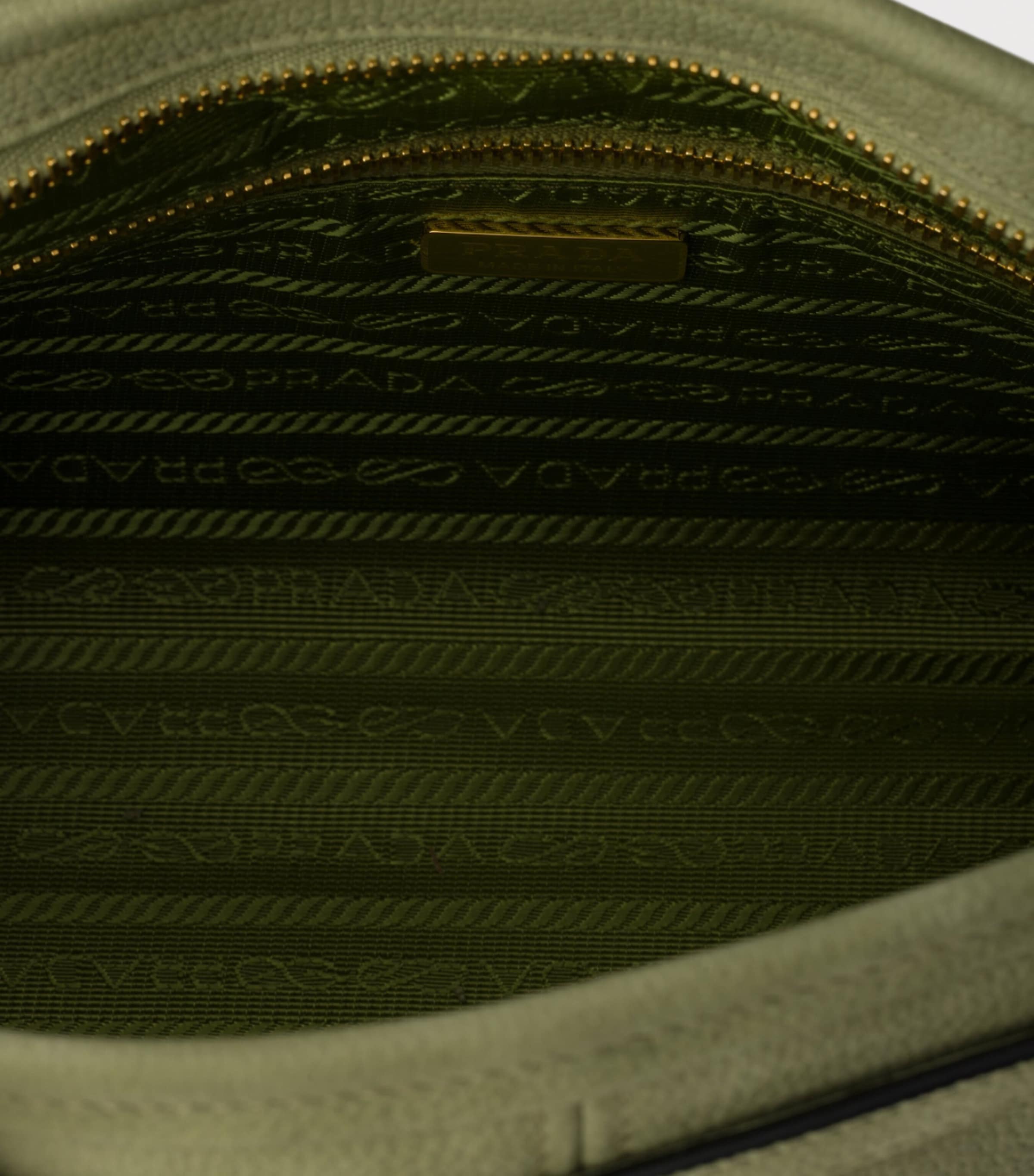 Prada Medium Nubuck Bonnie Shoulder Bag Green Image 4