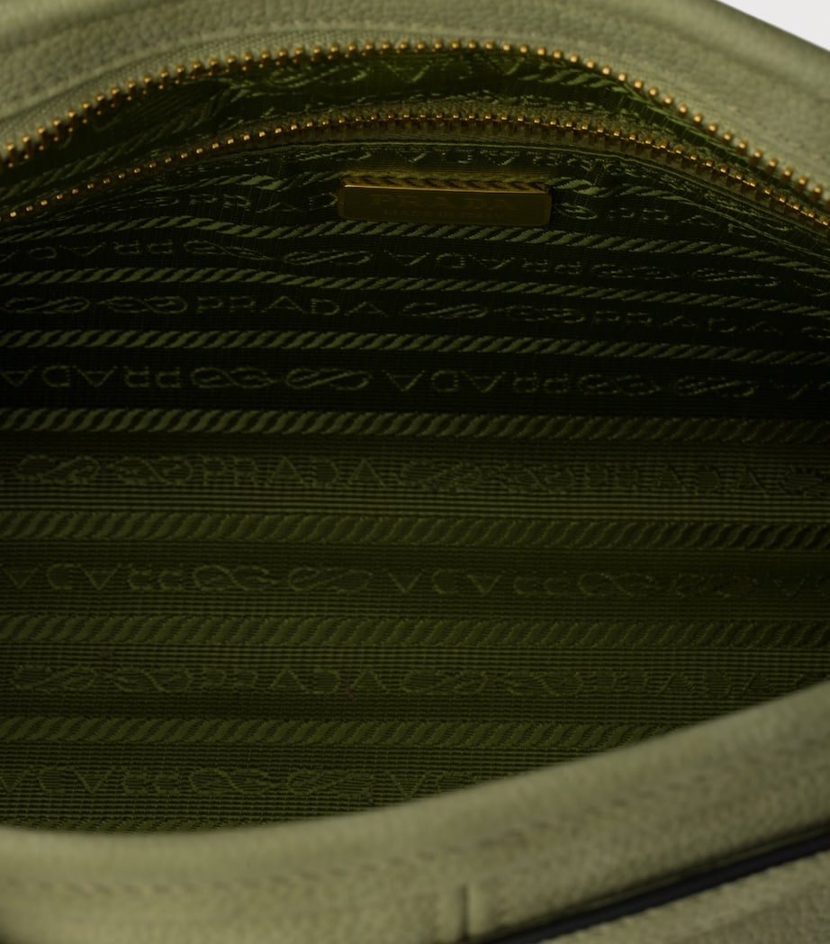 Prada Medium Nubuck Bonnie Shoulder Bag Green Image 4