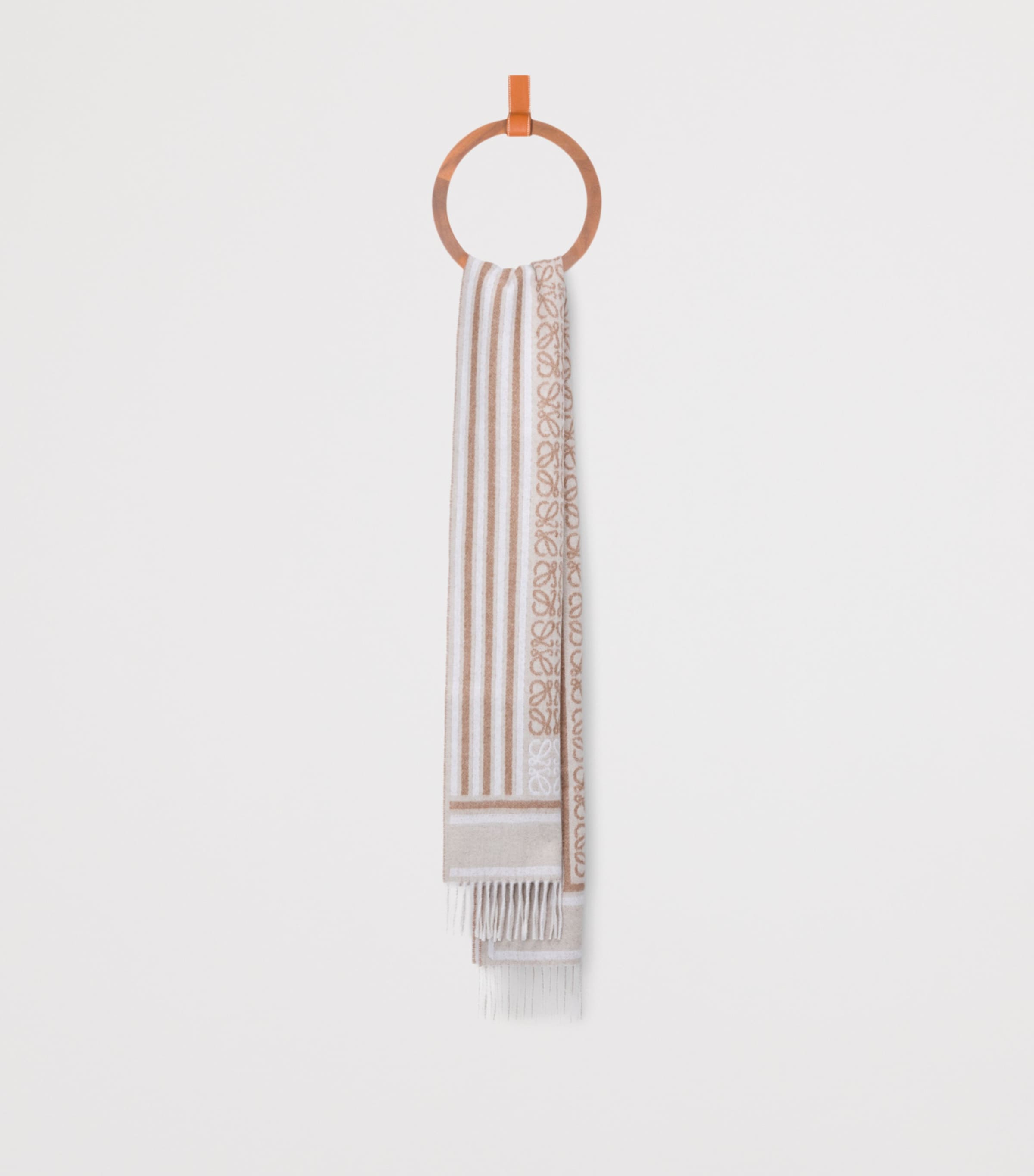 Wool-Cashmere Anagram Scarf LIGHT BEIGE Image 2