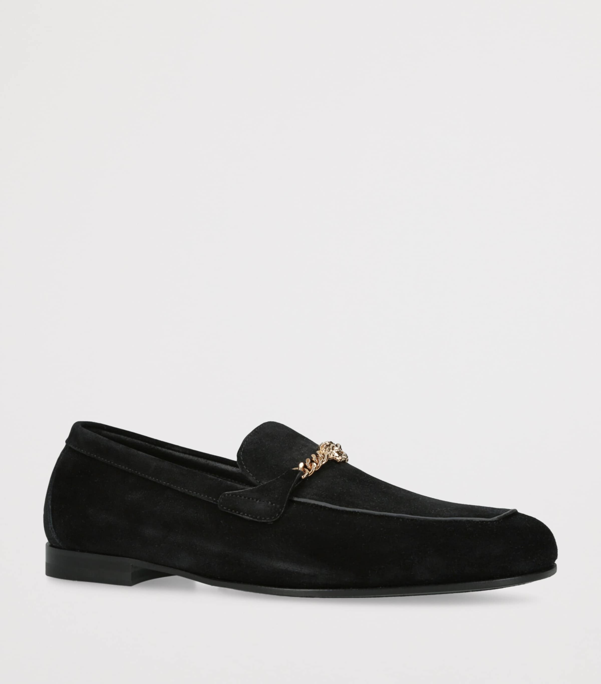 Suede Medusa Loafers BLACK Image 3