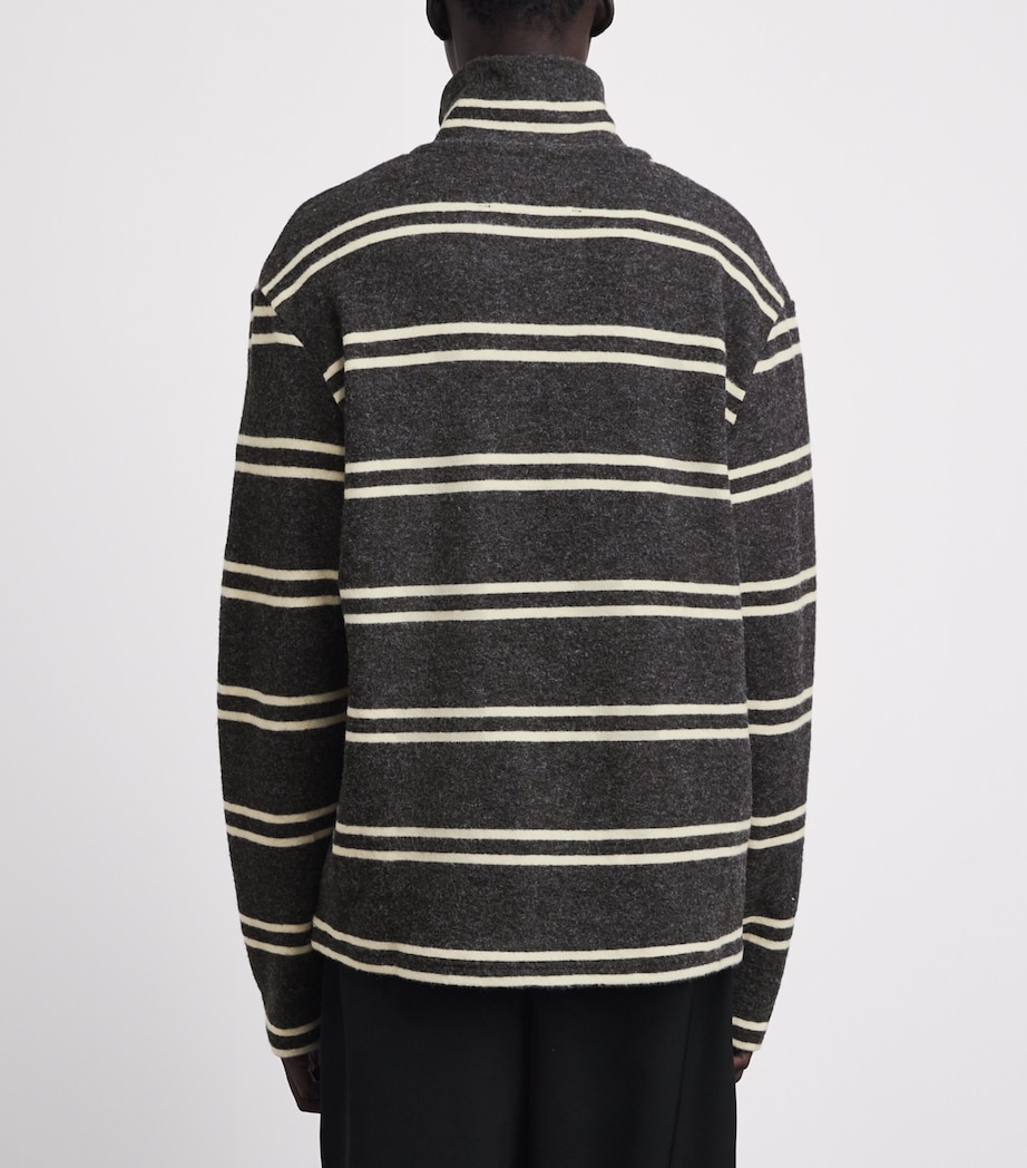 Song For The Mute Mens Funnel-Neck Zip-Up Cardigan Charcoal Image 5