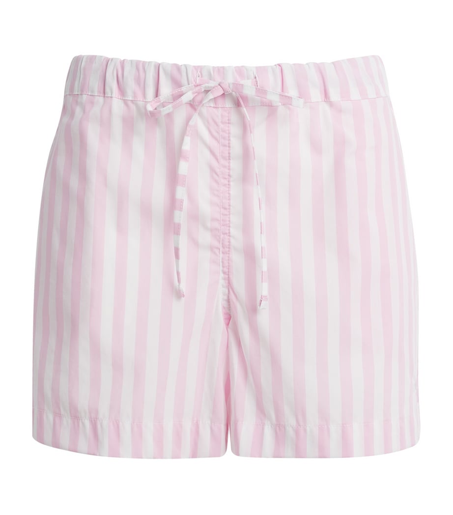 Hunza G Womens Cotton Stripe Cabana Shorts Pink Image 1