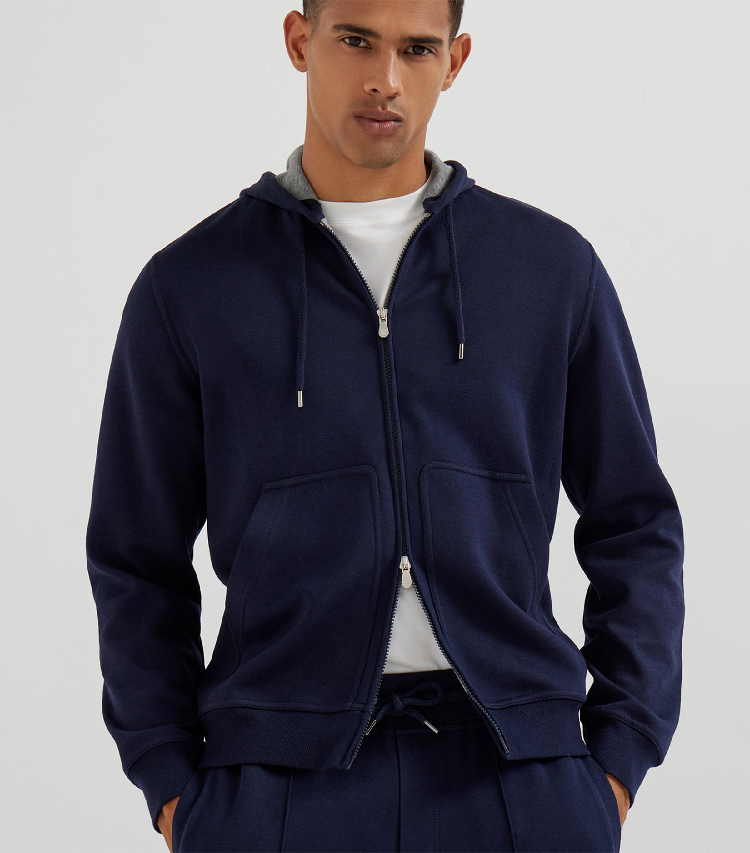 Terry Cotton-Cashmere-Silk Zip-Up Hoodie C1265 Image 2