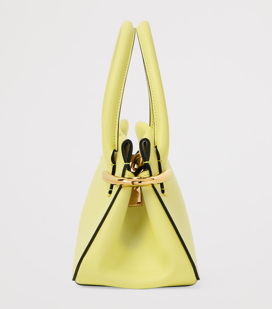 Mini Leather Pinch Top-Handle Bag ACID YELLOW Image 3