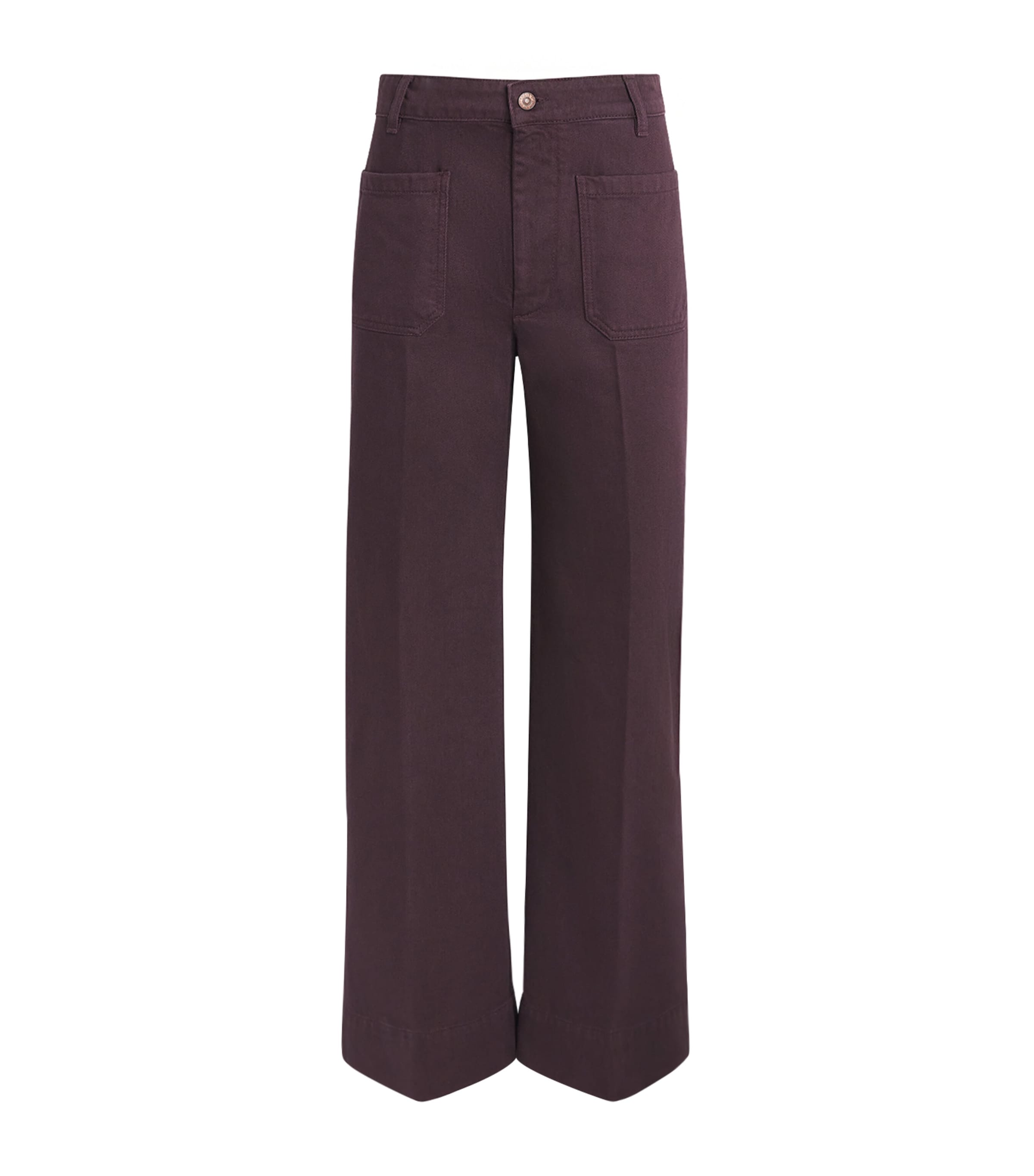 Victoria Beckham Womens Alina High-Rise Wide-Leg Jeans Acai Image 1