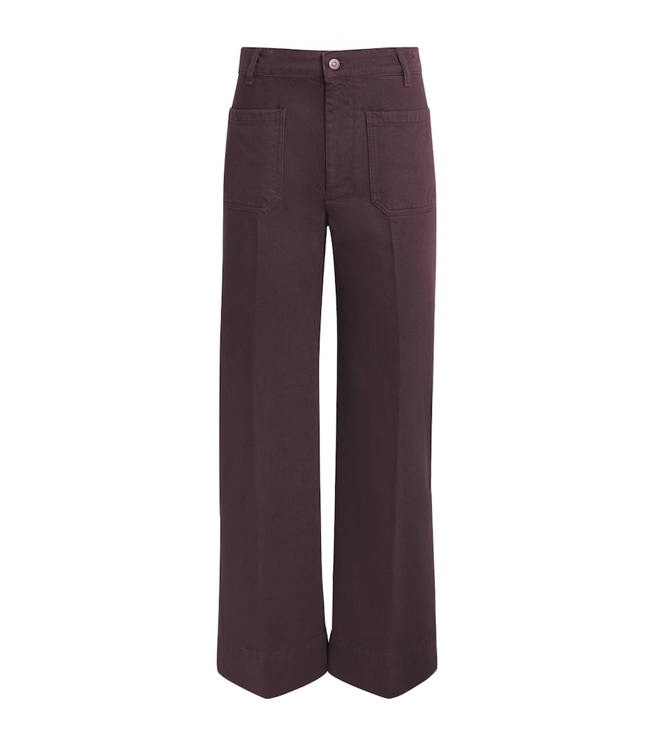 Victoria Beckham Womens Alina High-Rise Wide-Leg Jeans Acai Image 1