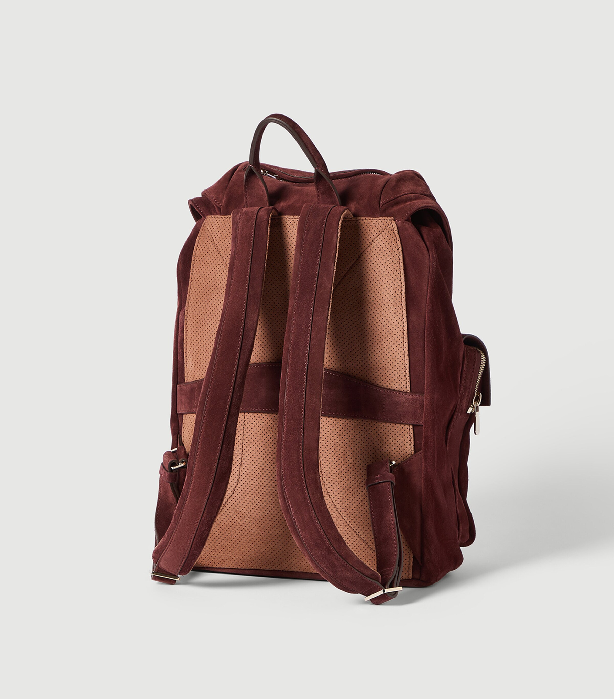 Brunello Cucinelli Suede Double-Pocket City Backpack Image 4