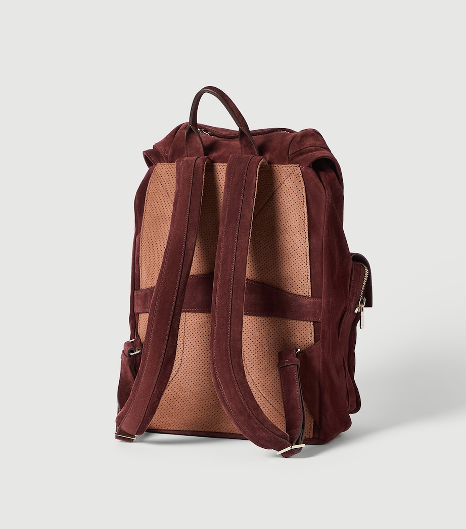 Brunello Cucinelli Suede Double-Pocket City Backpack Image 4