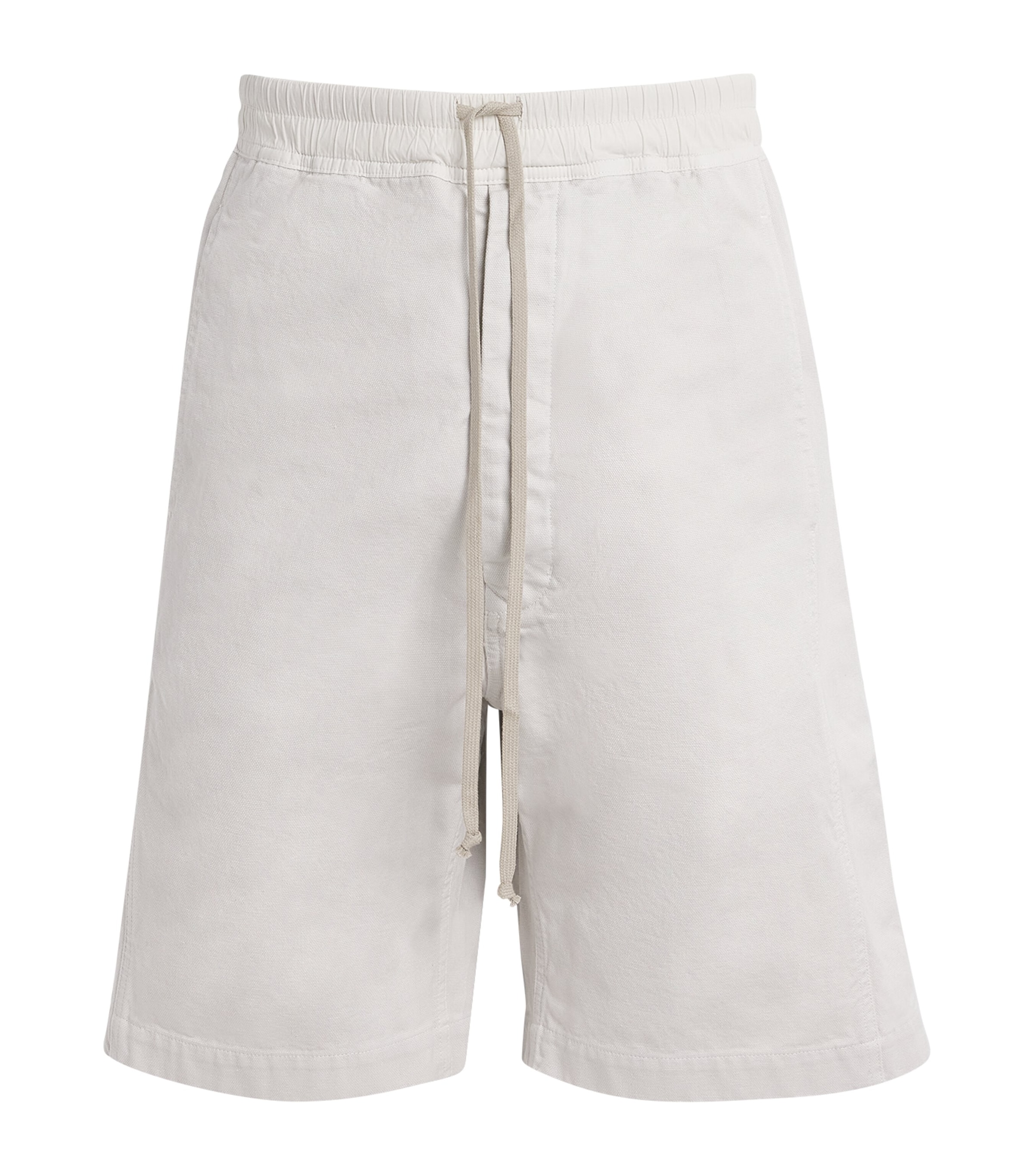 Rick Owens Mens Cotton Pusher Wide-Leg Shorts Milk Wash Image 1
