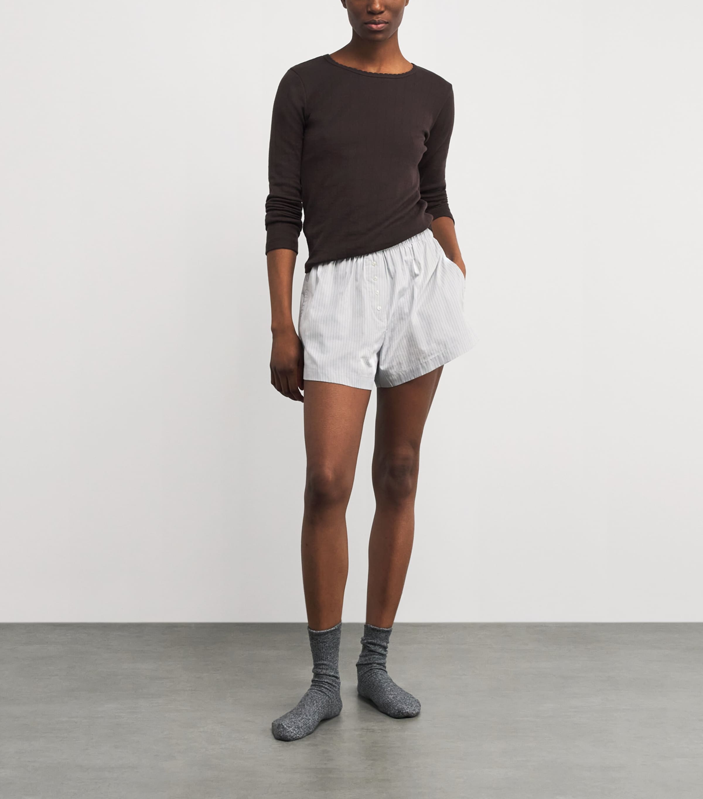 Stripe Yoshi Boxer Shorts DOVE/FOREST STRIPE Image 2