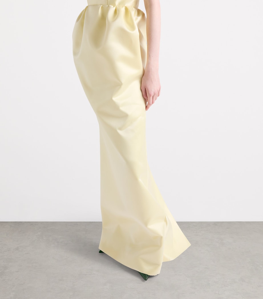 Prada Womens Silk Strapless Maxi Dress Image 3