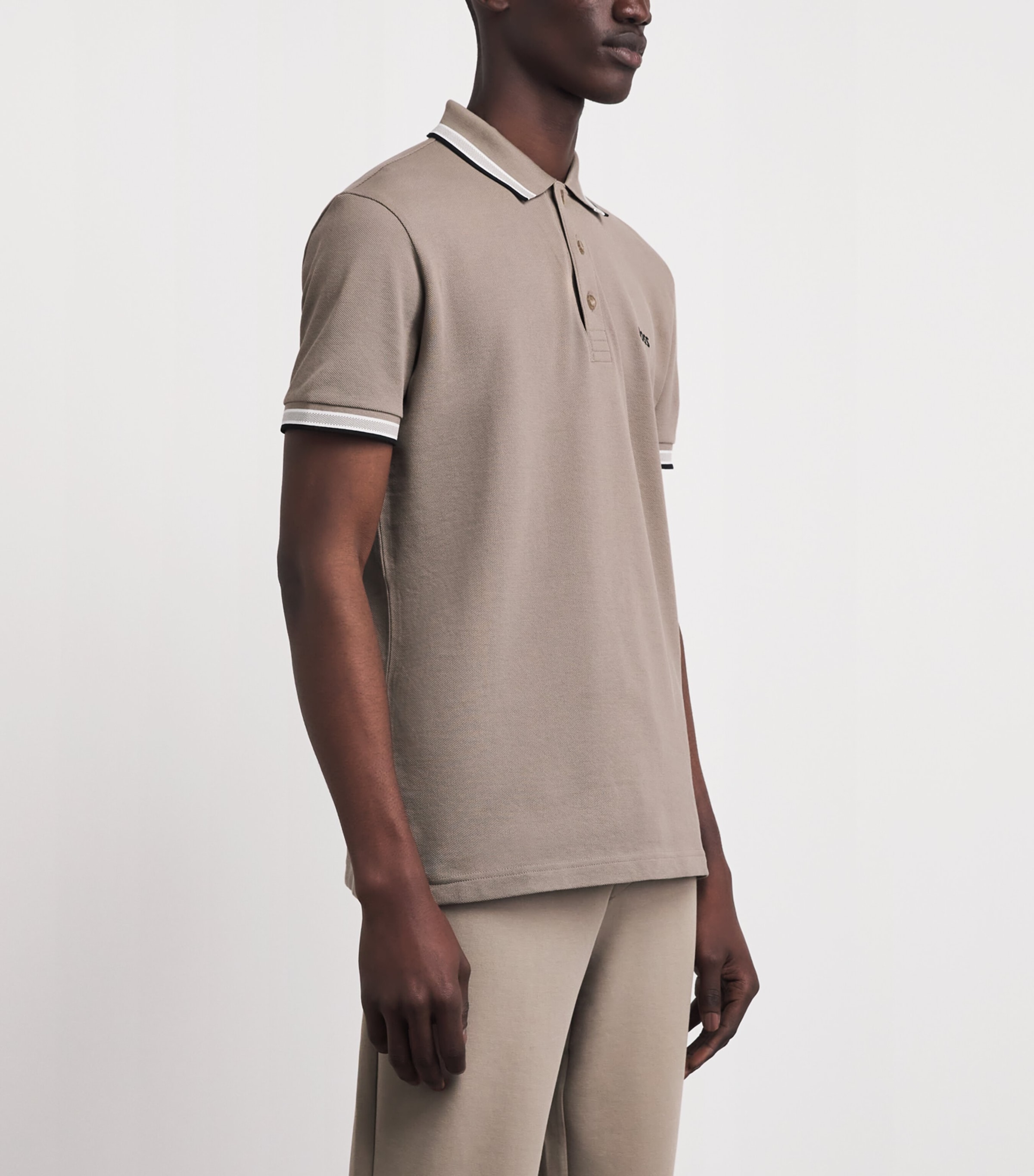 BOSS Mens Cotton Paddy Polo Shirt Pastel Green Image 4