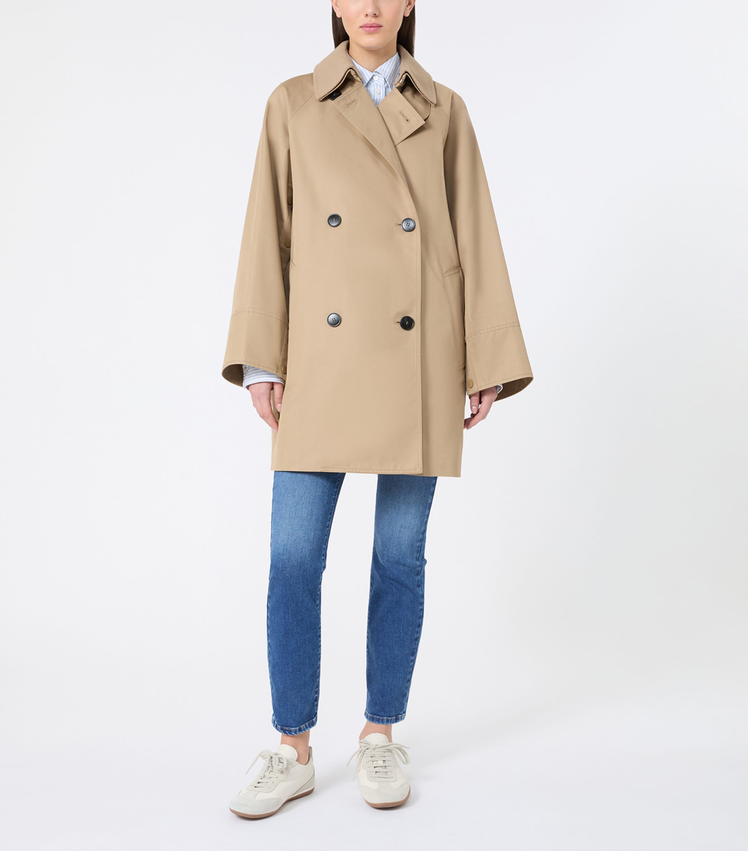 Weekend Max Mara Womens Water-Repellent Gabardine Trench Coat Hazelnut Brown Image 2
