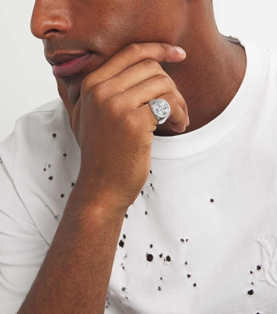 Emanuele Bicocchi Sterling Silver Crest Signet Ring Silver Image 2