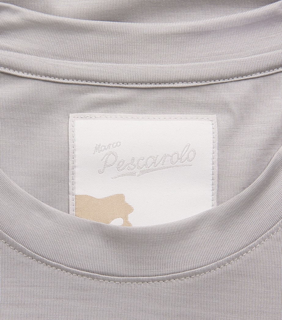Marco Pescarolo Mens Virgin Wool T-Shirt Ice Image 5