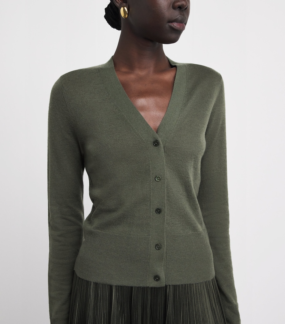 Joseph Womens Cashmere Cashair Cardigan Palm Leaf Image 3