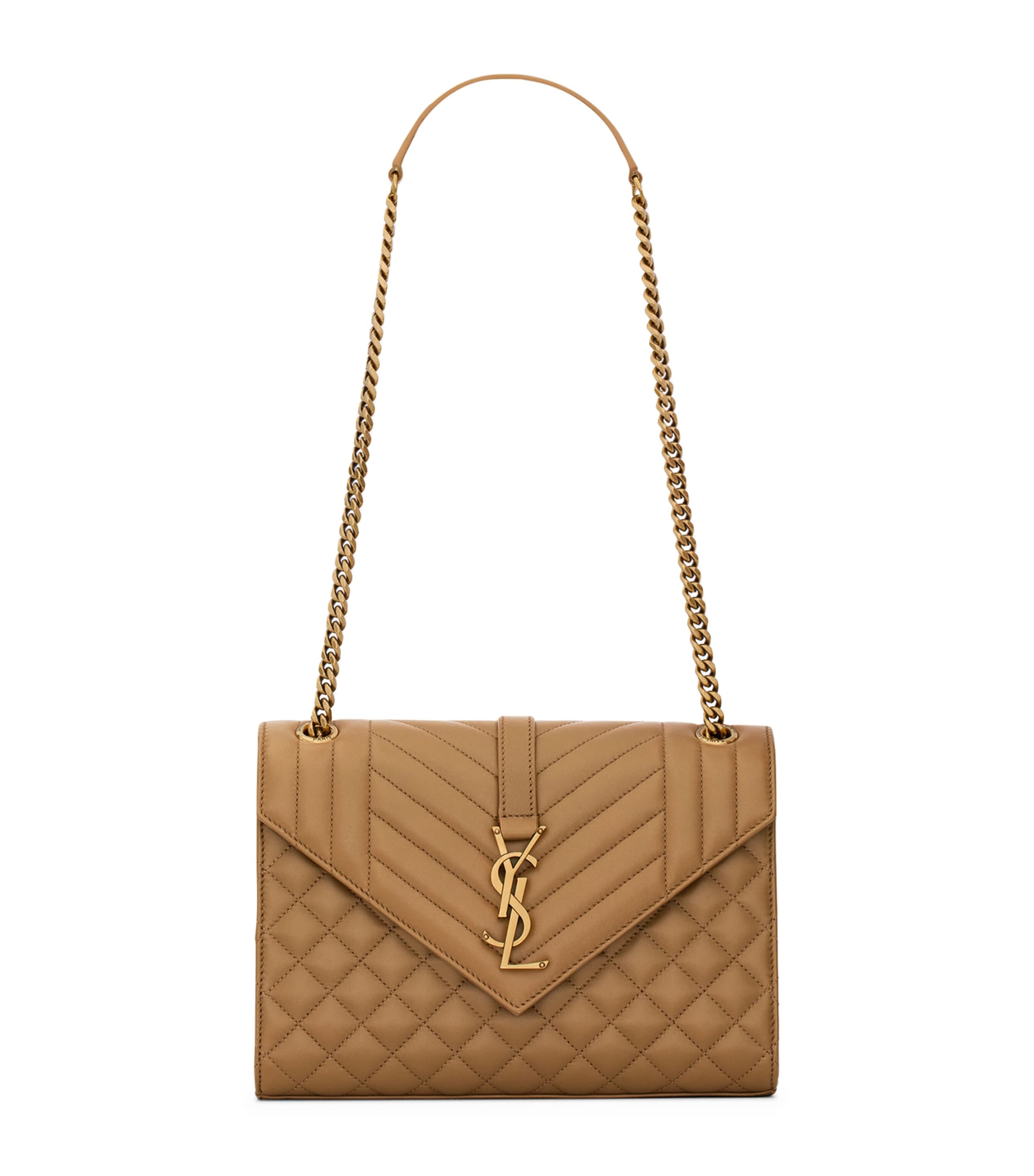 【SAINT LAURENT】ENVELOPE SHOULDER BAG Saint Laurent Medium Envelope Monogram Matelassé Leather