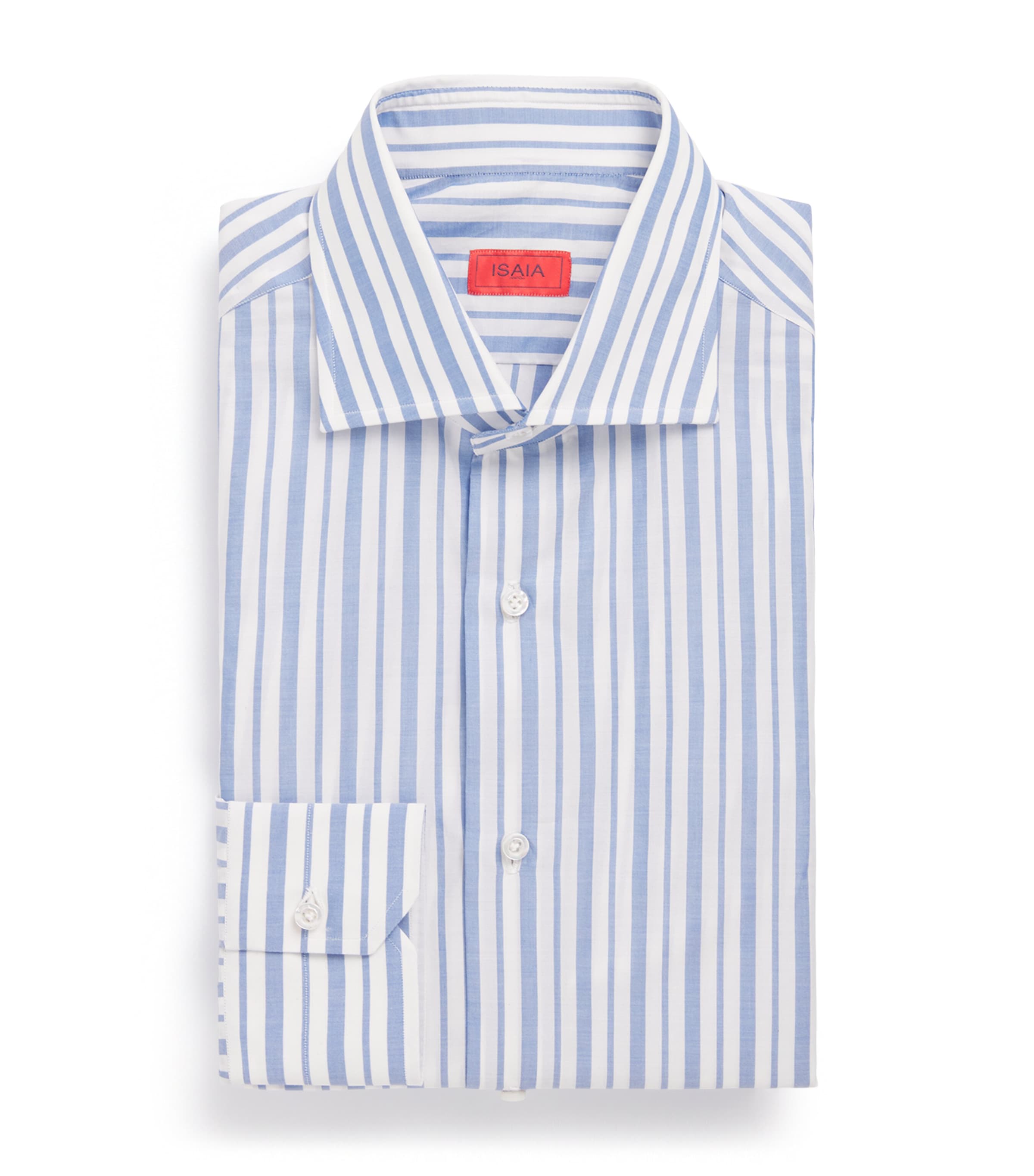 Isaia Mens Cotton Stripe Shirt Image 1