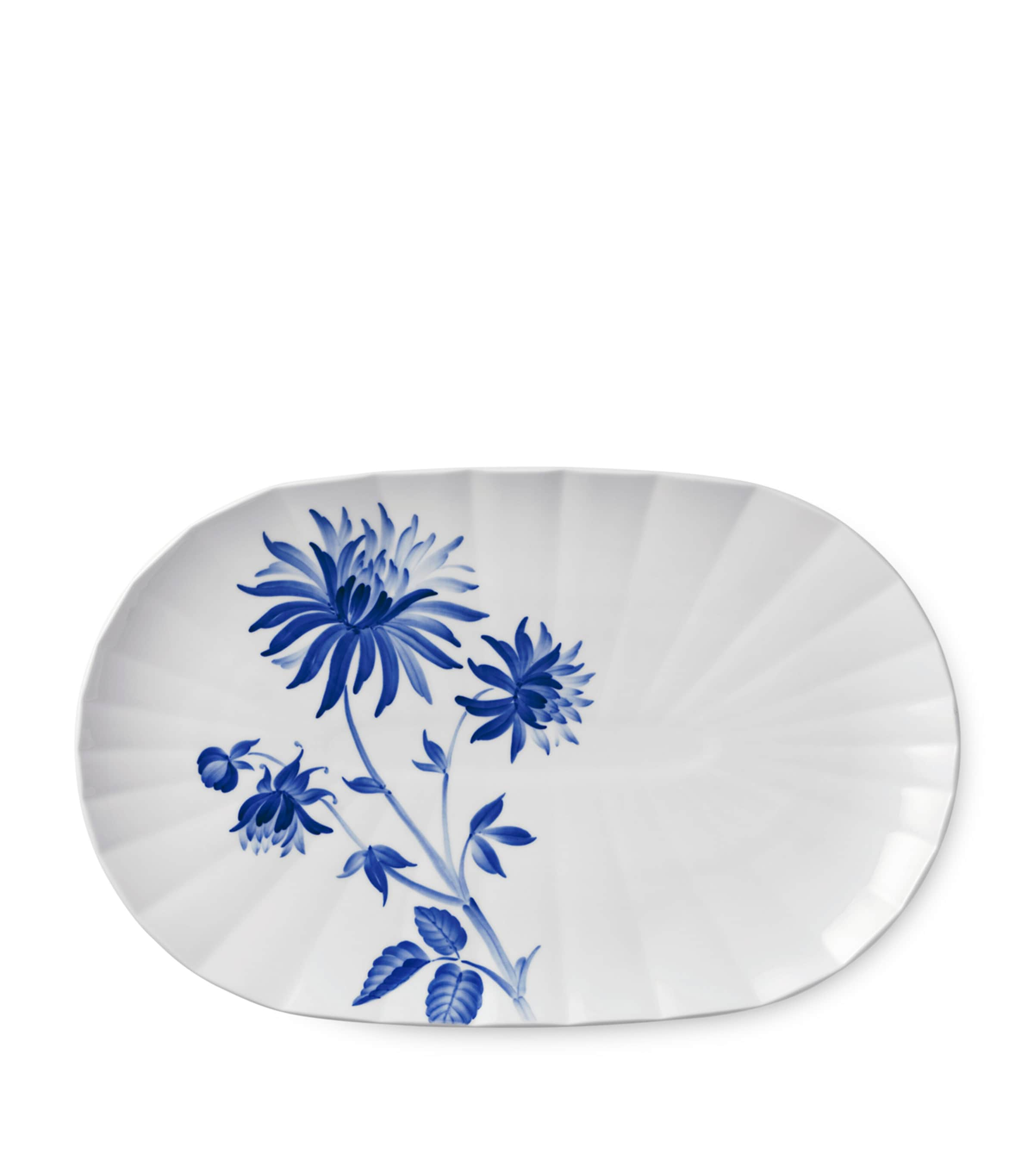 Shop Royal Copenhagen Blomst Dahlia Serving Dish In Blue