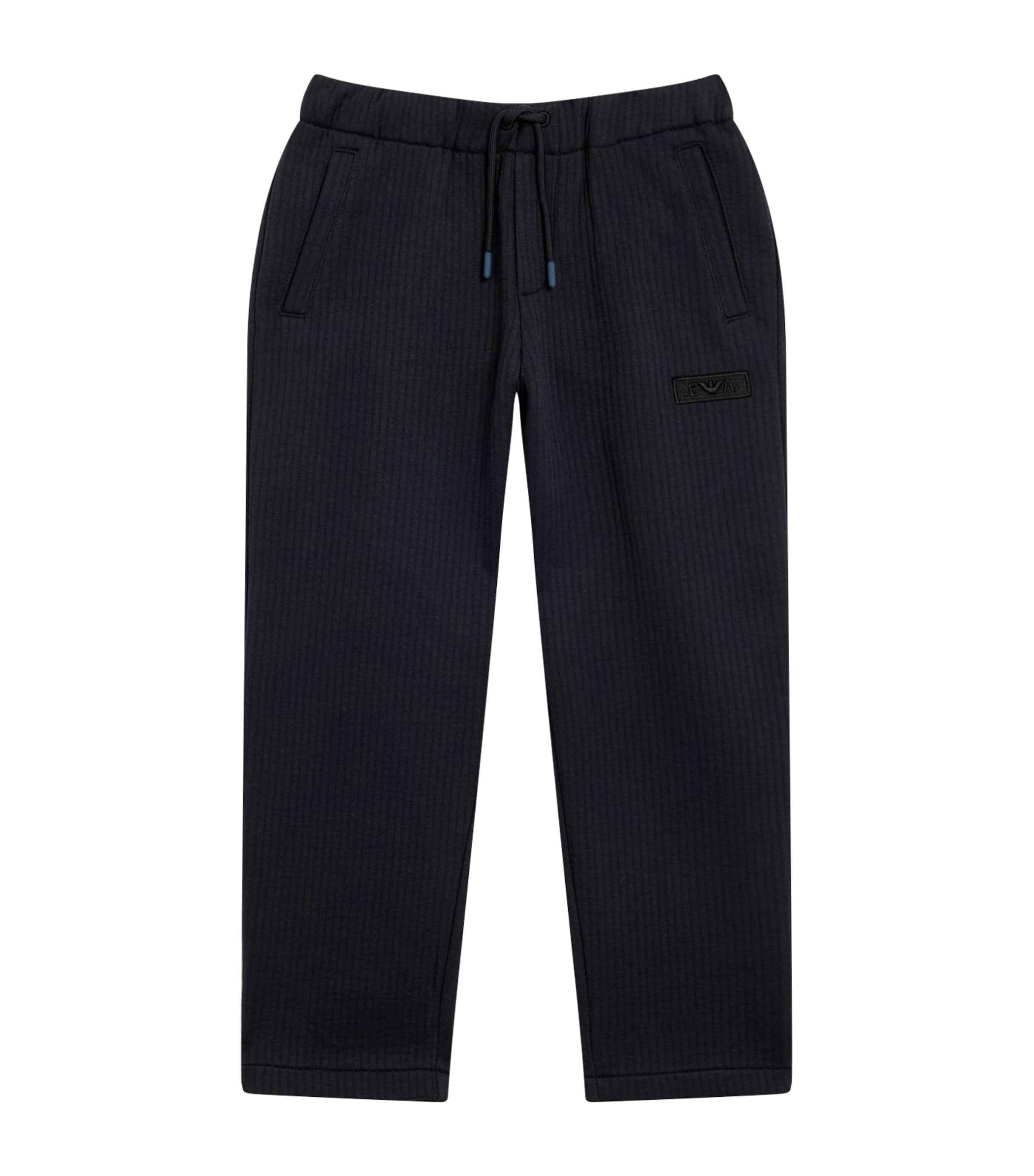 Emporio Armani Loose-fit Quilted Jersey Trousers In Black