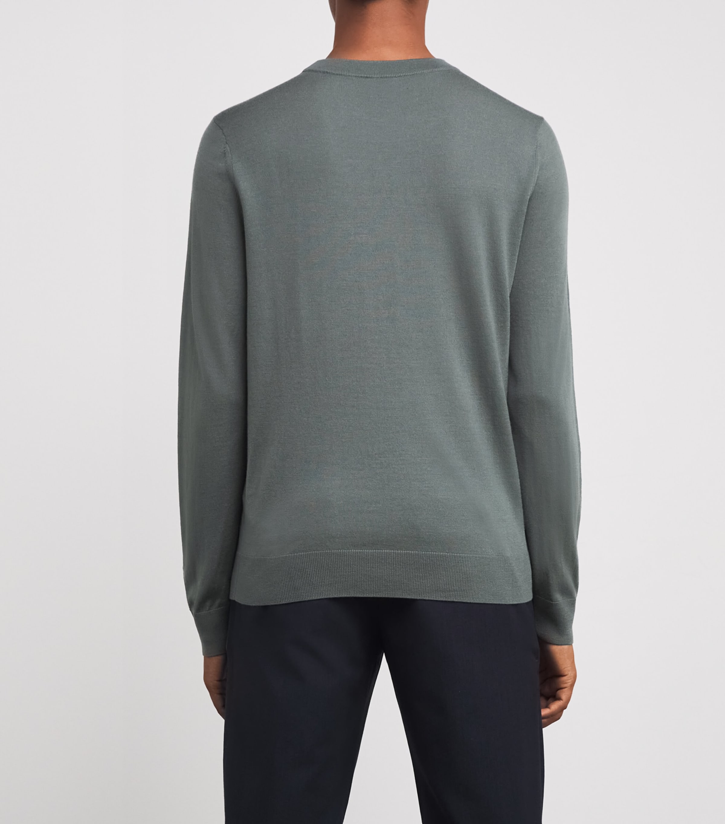 Paul Smith Mens Merino Crew-Neck Sweater Green Image 4