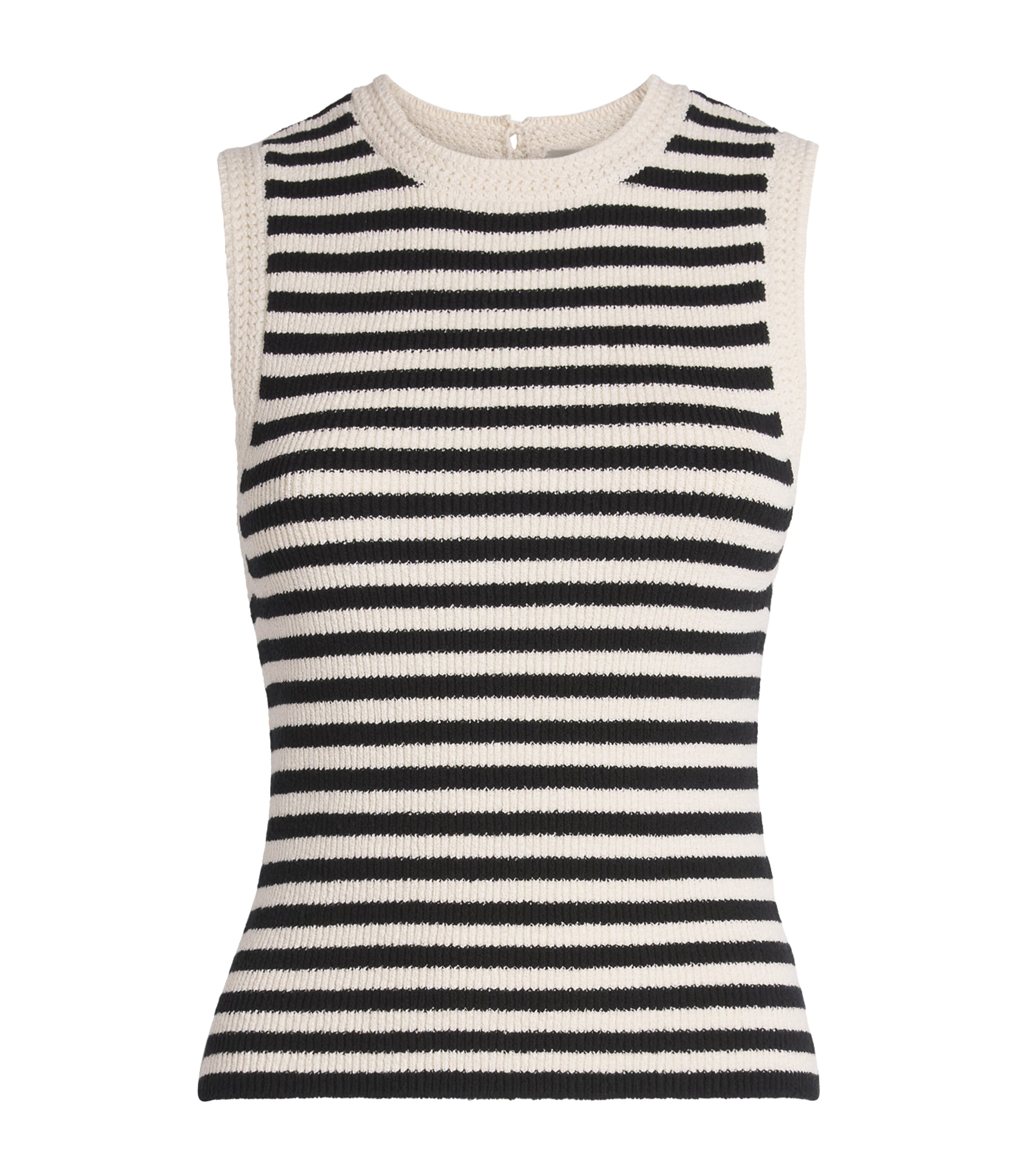 FRAME Womens Knitted Stripe Tank Top Cream Multi Image 1