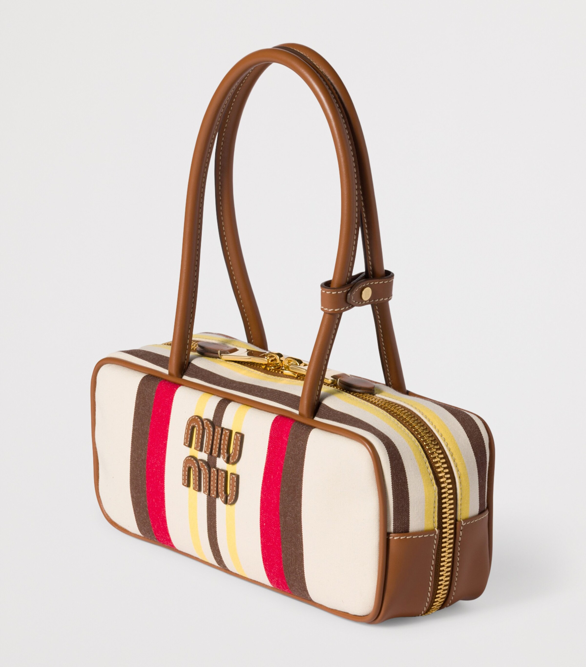 Miu Miu Canvas-Leather Beau Bag Image 3