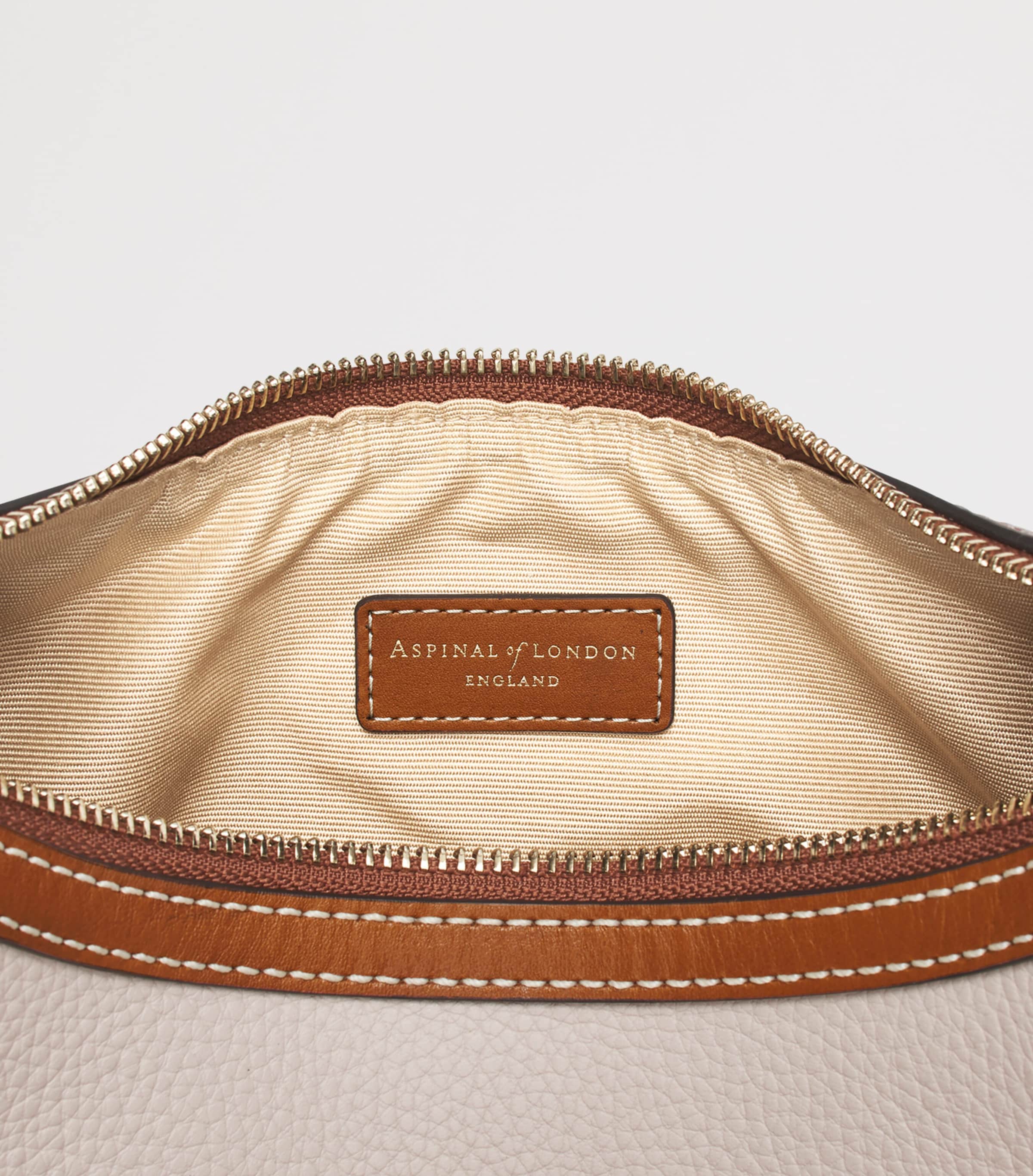 Aspinal Of London Small Leather Soho Crescent Shoulder Bag Neutral Image 7