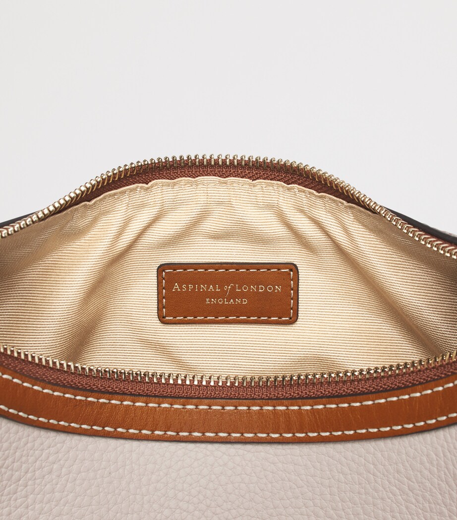 Aspinal Of London Small Leather Soho Crescent Shoulder Bag Neutral Image 7